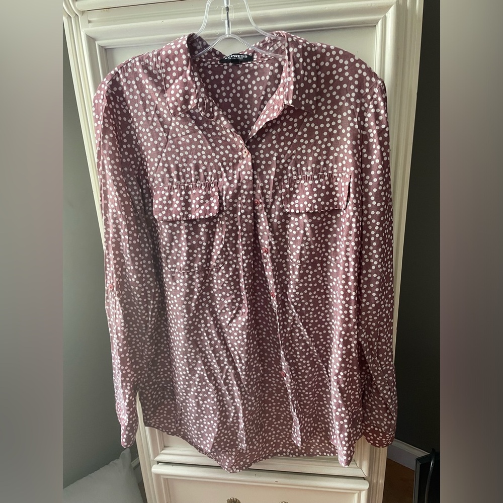 Express button down blouse with pockets.